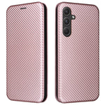 Til Samsung Galaxy A55 5G Telefonlædercover Kortholder Kulfibertekstur
