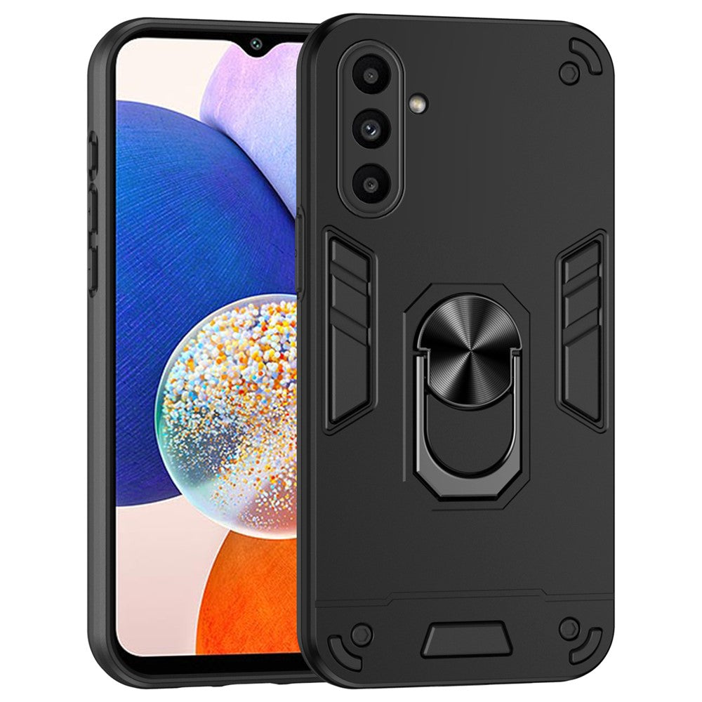 Samsung Galaxy A14 5G / A14 4G etui med ridsebestandigt PC+TPU-mobilcover og roterende ringstativ