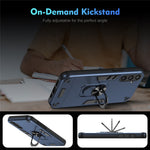 Phone Case for Samsung Galaxy S23 FE Cover Shockproof PC+TPU Rotating Ring Kickstand Shell