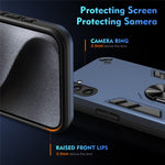 Phone Case for Samsung Galaxy S23 FE Cover Shockproof PC+TPU Rotating Ring Kickstand Shell