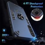 Phone Case for Samsung Galaxy S23 FE Cover Shockproof PC+TPU Rotating Ring Kickstand Shell