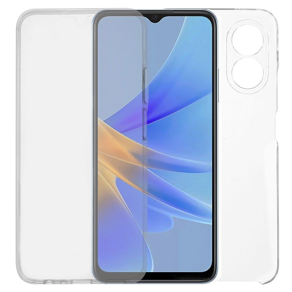 Oppo A17 4G / A17k 4G mobilskal genomskinlig akrylbaksida + TPU-ram med PET-film