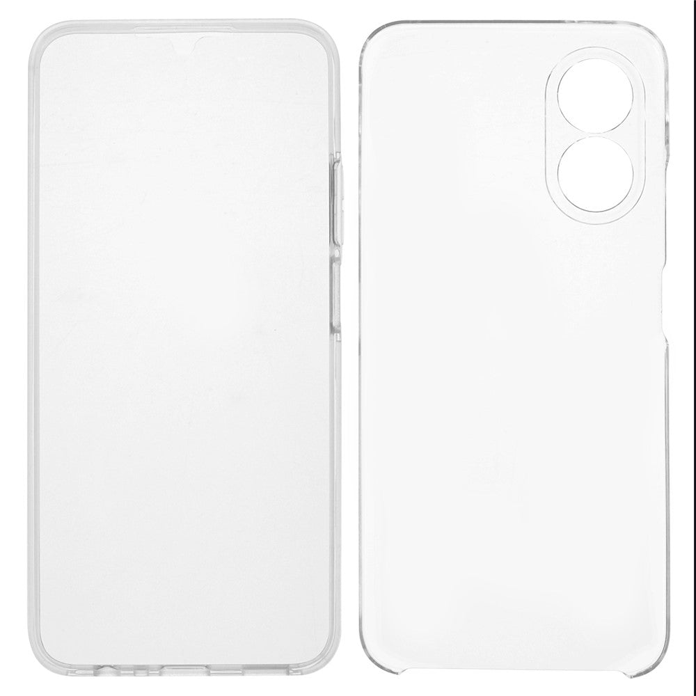 For Oppo A17 4G / A17k 4G Phone Case Clear Acrylic Back + TPU Frame Cover with PET Film