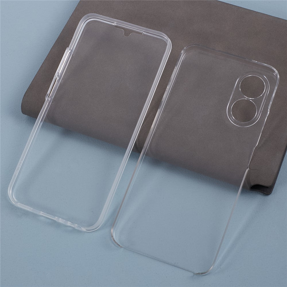 For Oppo A17 4G / A17k 4G Phone Case Clear Acrylic Back + TPU Frame Cover with PET Film