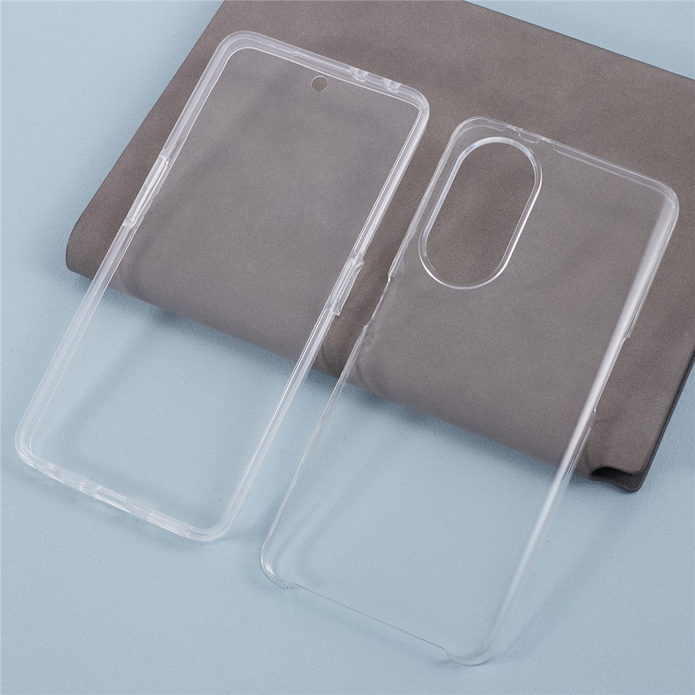For Oppo A98 5G Clear Case TPU Frame+Acrylic Back+PET Screen Protector