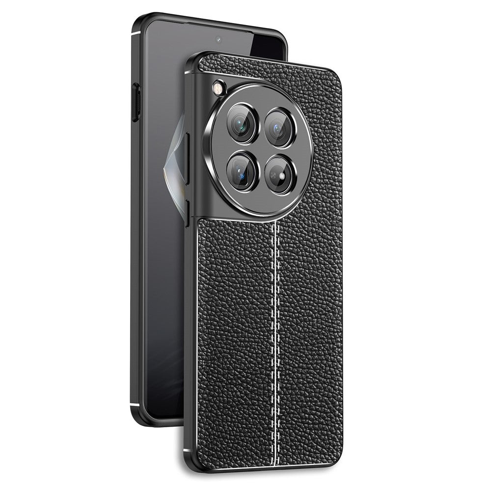 For OnePlus 12 5G Soft TPU Case Litchi Texture Protective Phone Cover