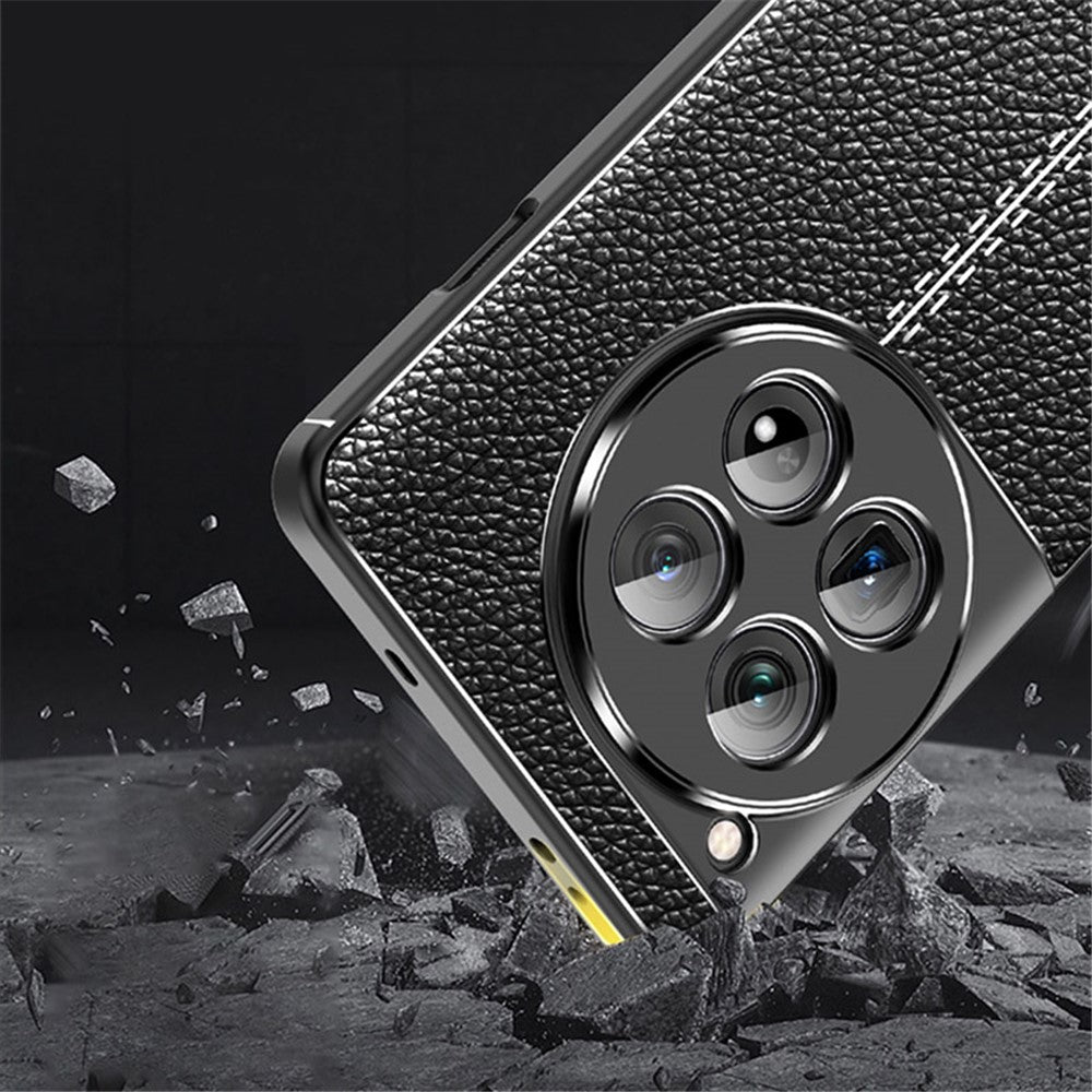 For OnePlus 12 5G Soft TPU Case Litchi Texture Protective Phone Cover