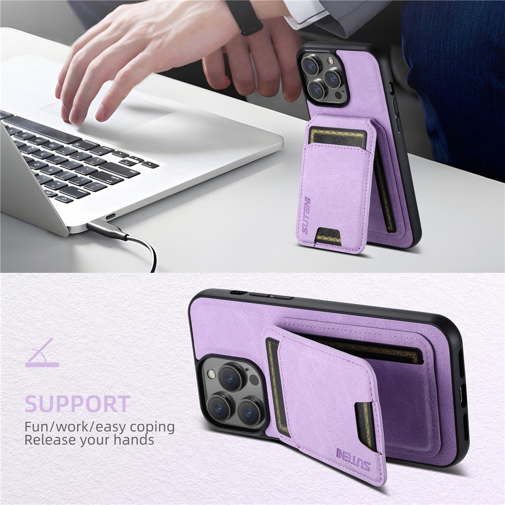 SUTENI H02 For iPhone 11 Pro PU Leather Case Litchi Texture Anti-scratch Phone Cover