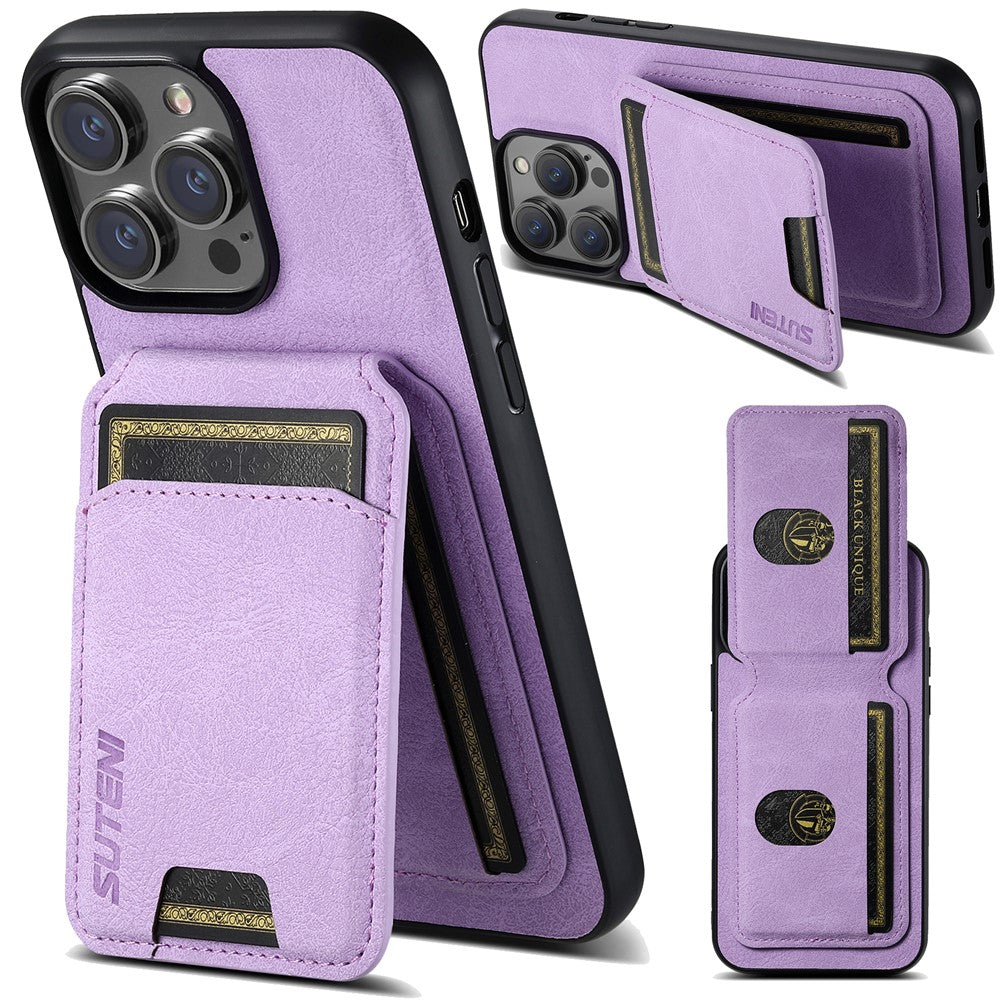 SUTENI H02 til iPhone 11 Pro Max cover Litchi tekstur kickstand kortpladser beskyttende skal