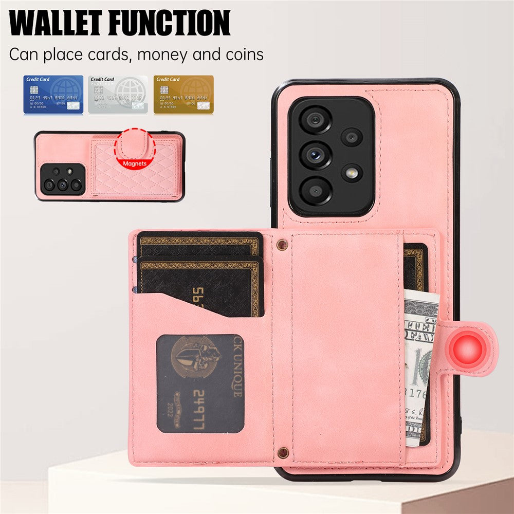 Samsung Galaxy A53 5G Korthållare Stativ Mobilskal TPU+PU Läderfodral