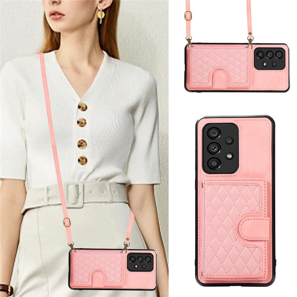 Samsung Galaxy A53 5G Korthållare Stativ Mobilskal TPU+PU Läderfodral