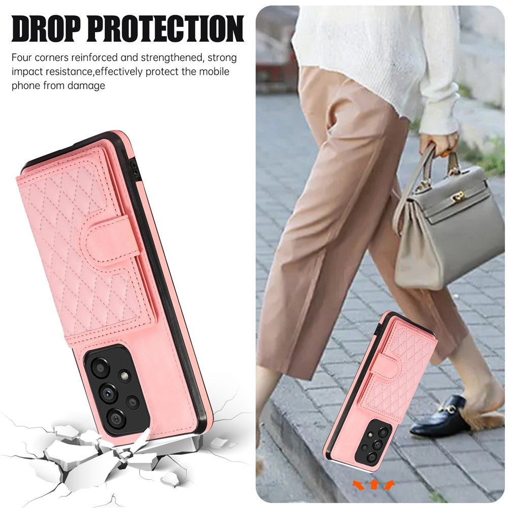 Samsung Galaxy A53 5G Korthållare Stativ Mobilskal TPU+PU Läderfodral