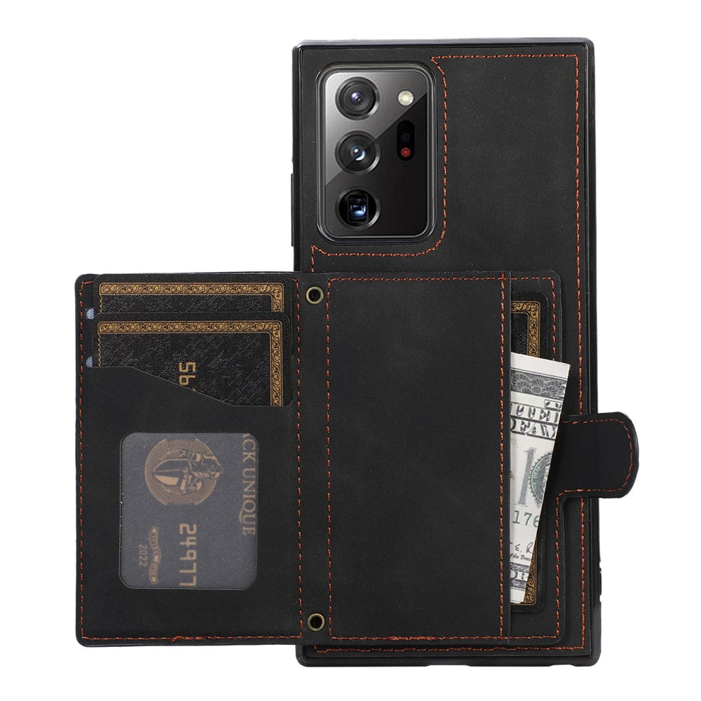 For Samsung Galaxy Note20 Ultra 5G / Note20 Ultra Shoulder Phone Pouch Card Case TPU+PU Leather Cover