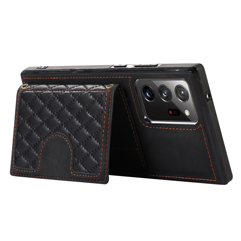 For Samsung Galaxy Note20 Ultra 5G / Note20 Ultra Shoulder Phone Pouch Card Case TPU+PU Leather Cover