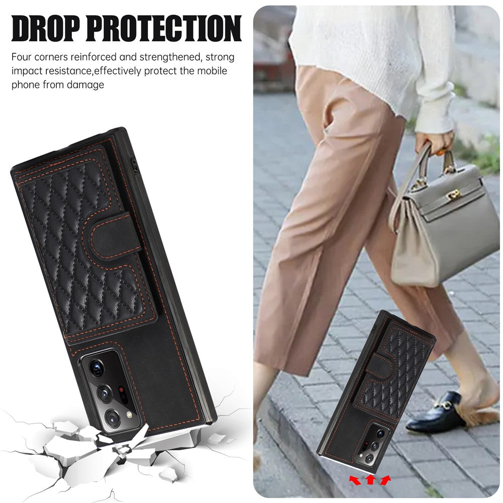 For Samsung Galaxy Note20 Ultra 5G / Note20 Ultra Shoulder Phone Pouch Card Case TPU+PU Leather Cover