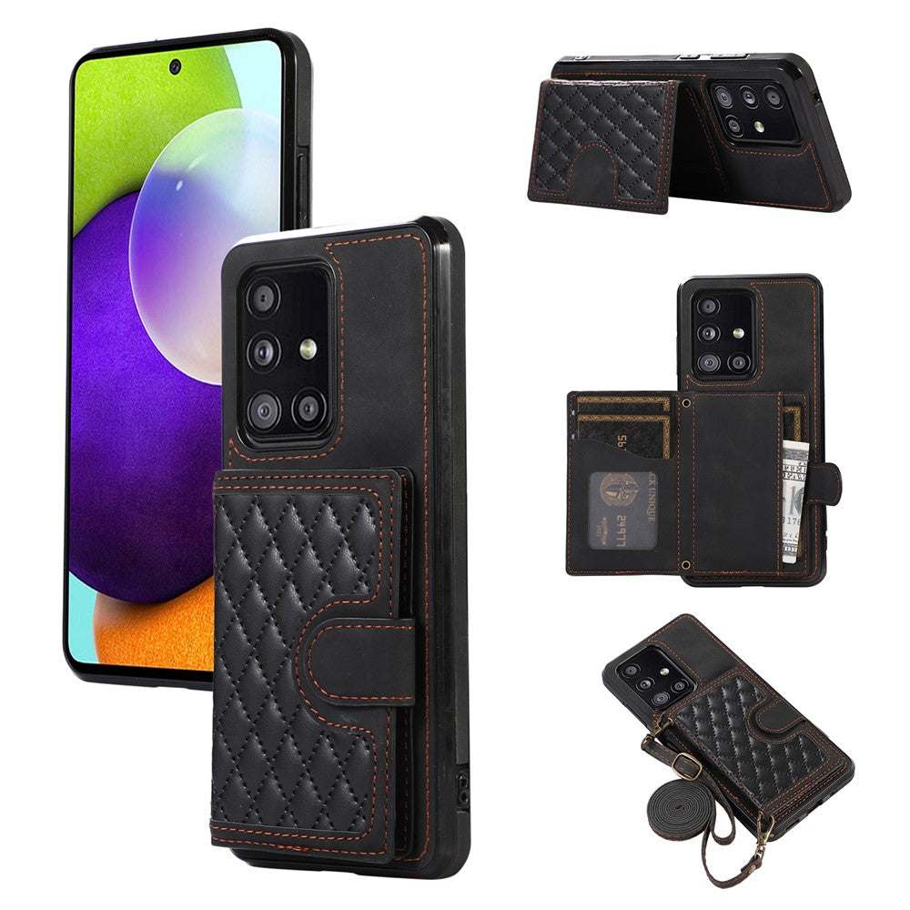 Til Samsung Galaxy A51 5G Kortholder TPU+PU Læder Telefoncover Kickstand Telefonbeskyttelse