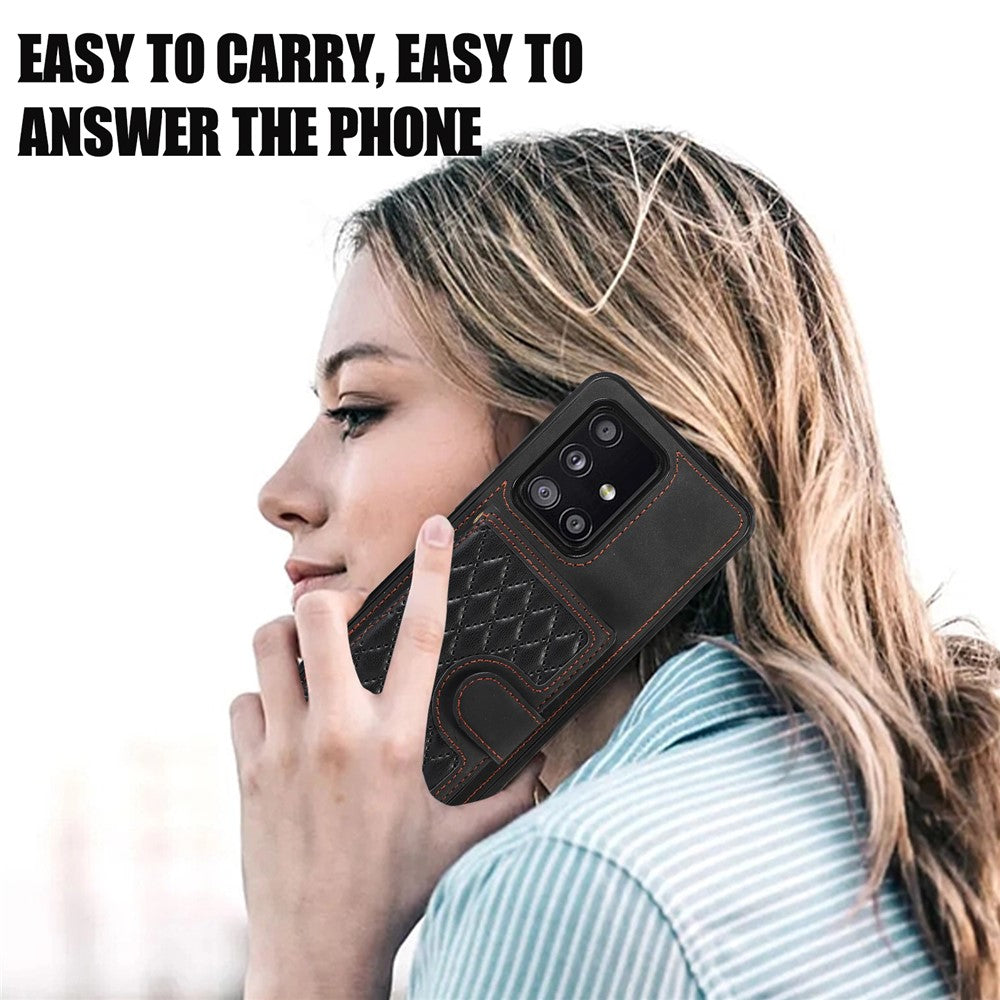 Til Samsung Galaxy A51 5G Kortholder TPU+PU Læder Telefoncover Kickstand Telefonbeskyttelse