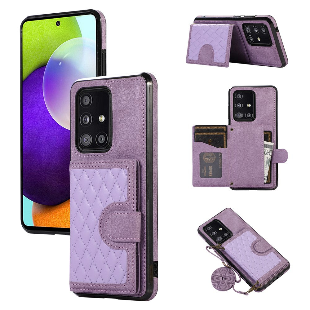 Til Samsung Galaxy A51 5G Kortholder TPU+PU Læder Telefoncover Kickstand Telefonbeskyttelse