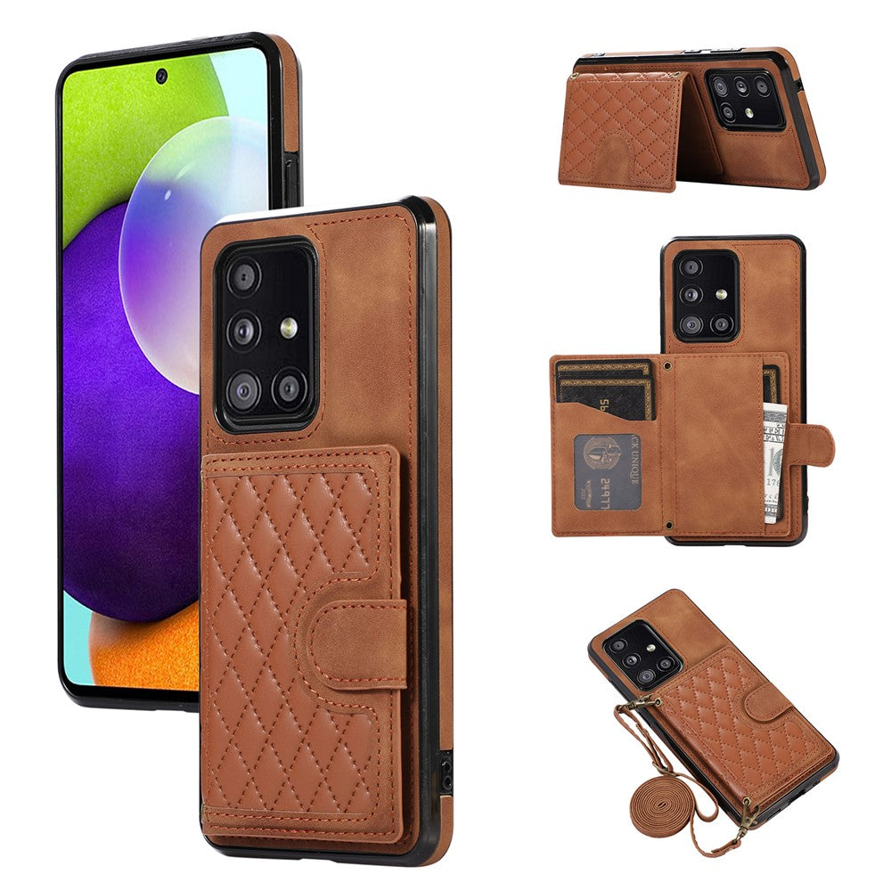Til Samsung Galaxy A51 5G Kortholder TPU+PU Læder Telefoncover Kickstand Telefonbeskyttelse