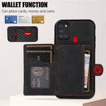 For Samsung Galaxy A21s Phone Case TPU+PU Leather Phone Cover with Card Holder