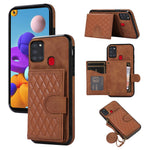 For Samsung Galaxy A21s Phone Case TPU+PU Leather Phone Cover with Card Holder