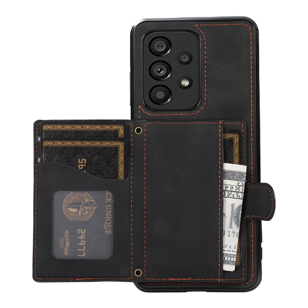 For Samsung Galaxy A72 5G / 4G Case TPU+PU Leather Kickstand Card Holder Phone Cover