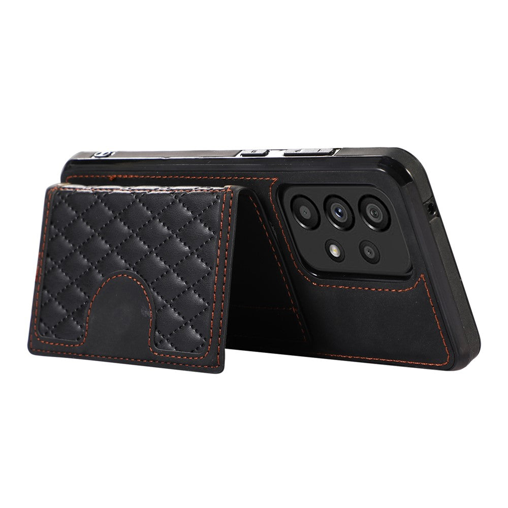For Samsung Galaxy A72 5G / 4G Case TPU+PU Leather Kickstand Card Holder Phone Cover