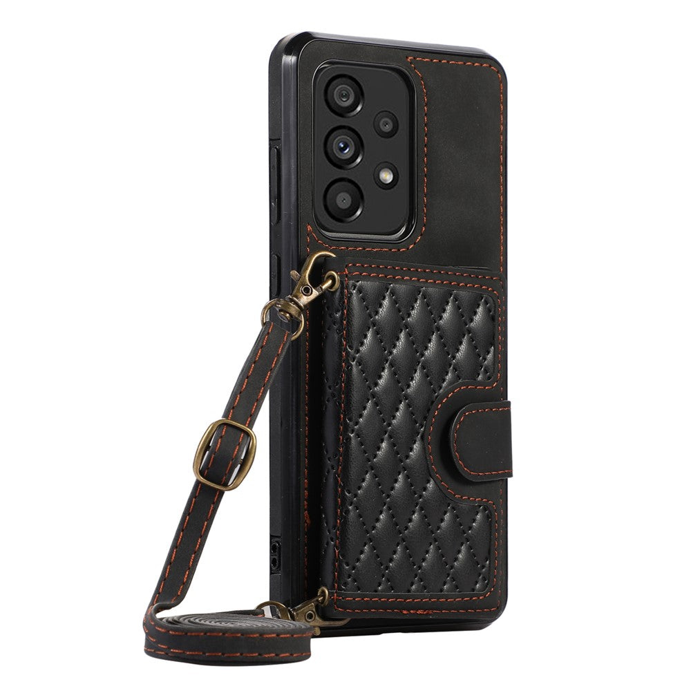 For Samsung Galaxy A72 5G / 4G Case TPU+PU Leather Kickstand Card Holder Phone Cover
