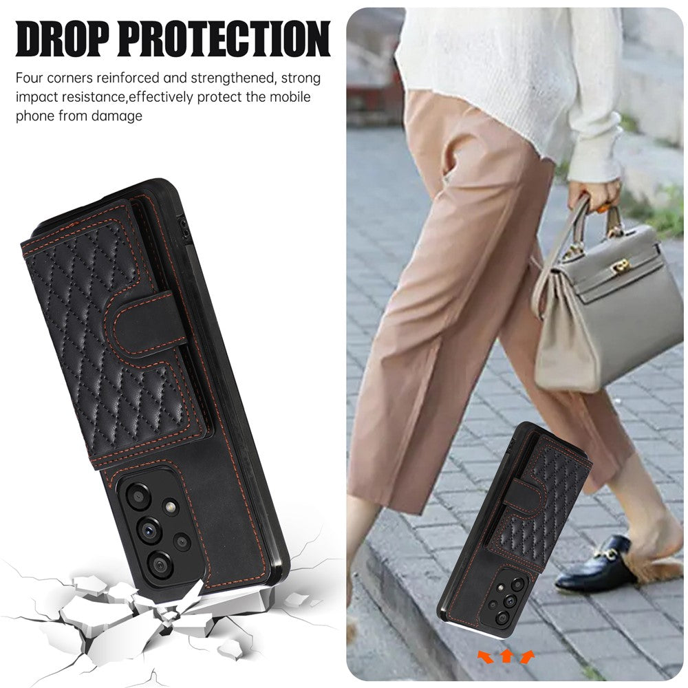 For Samsung Galaxy A72 5G / 4G Case TPU+PU Leather Kickstand Card Holder Phone Cover