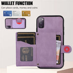 For Samsung Galaxy S20 4G / 5G Card Holder Phone Case TPU+PU Leather Kickstand Phone Cover