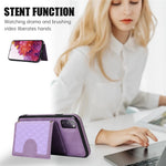 For Samsung Galaxy S20 4G / 5G Card Holder Phone Case TPU+PU Leather Kickstand Phone Cover