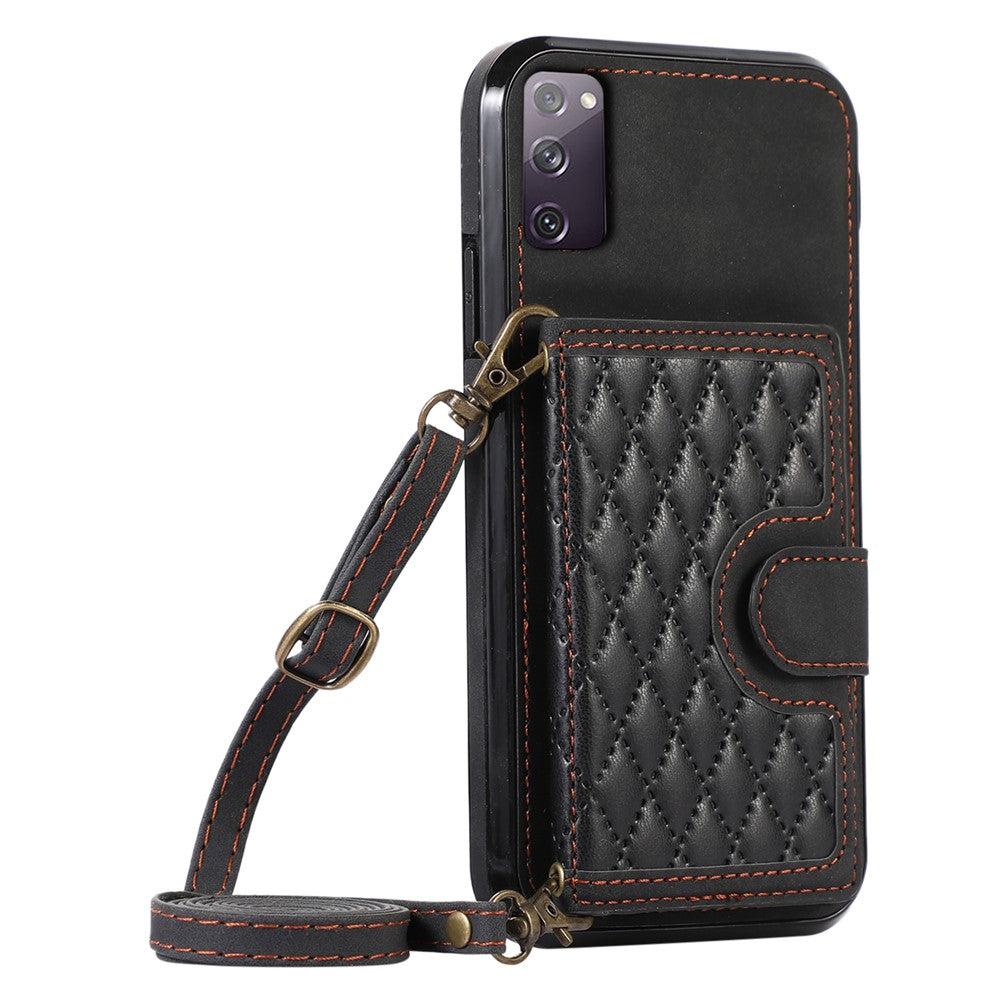 For Samsung Galaxy S20 FE 2022 / S20 FE / S20 FE 5G / S20 Lite Case Card Holder TPU+PU Leather Phone Shell