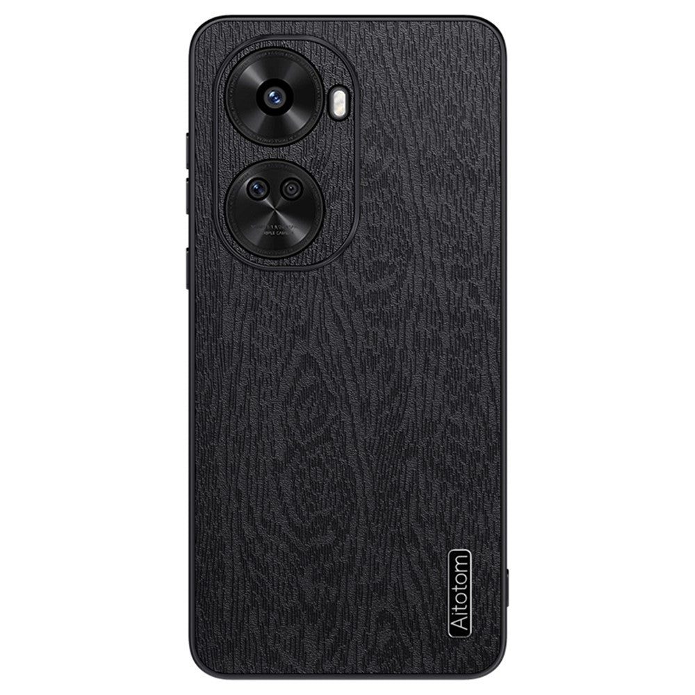 For Huawei nova 11 SE / nova 12 SE 4G Cell Phone Case Wood Grain PC+TPU+PU Back Cover