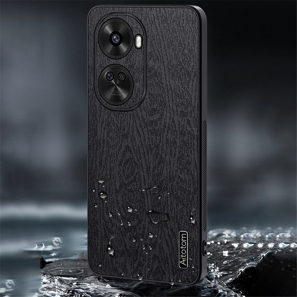 For Huawei nova 11 SE / nova 12 SE 4G Cell Phone Case Wood Grain PC+TPU+PU Back Cover