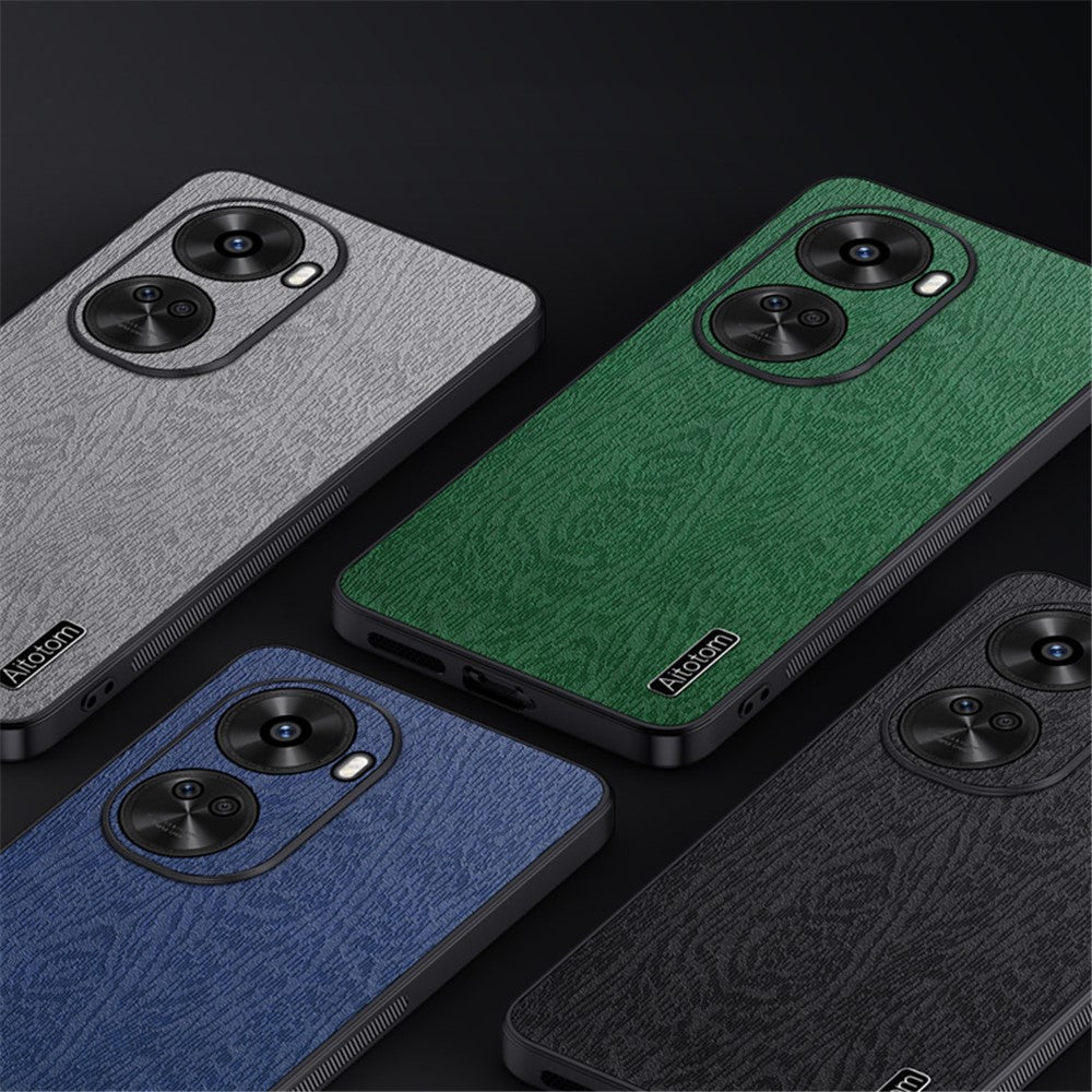 For Huawei nova 11 SE / nova 12 SE 4G Cell Phone Case Wood Grain PC+TPU+PU Back Cover