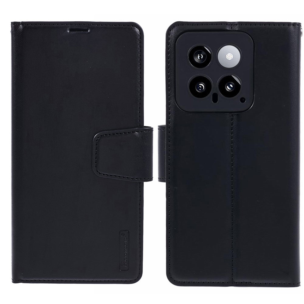 HANMAN Mill Series Phone Shell for Xiaomi 14 Case Wallet PU Leather Stand Cover