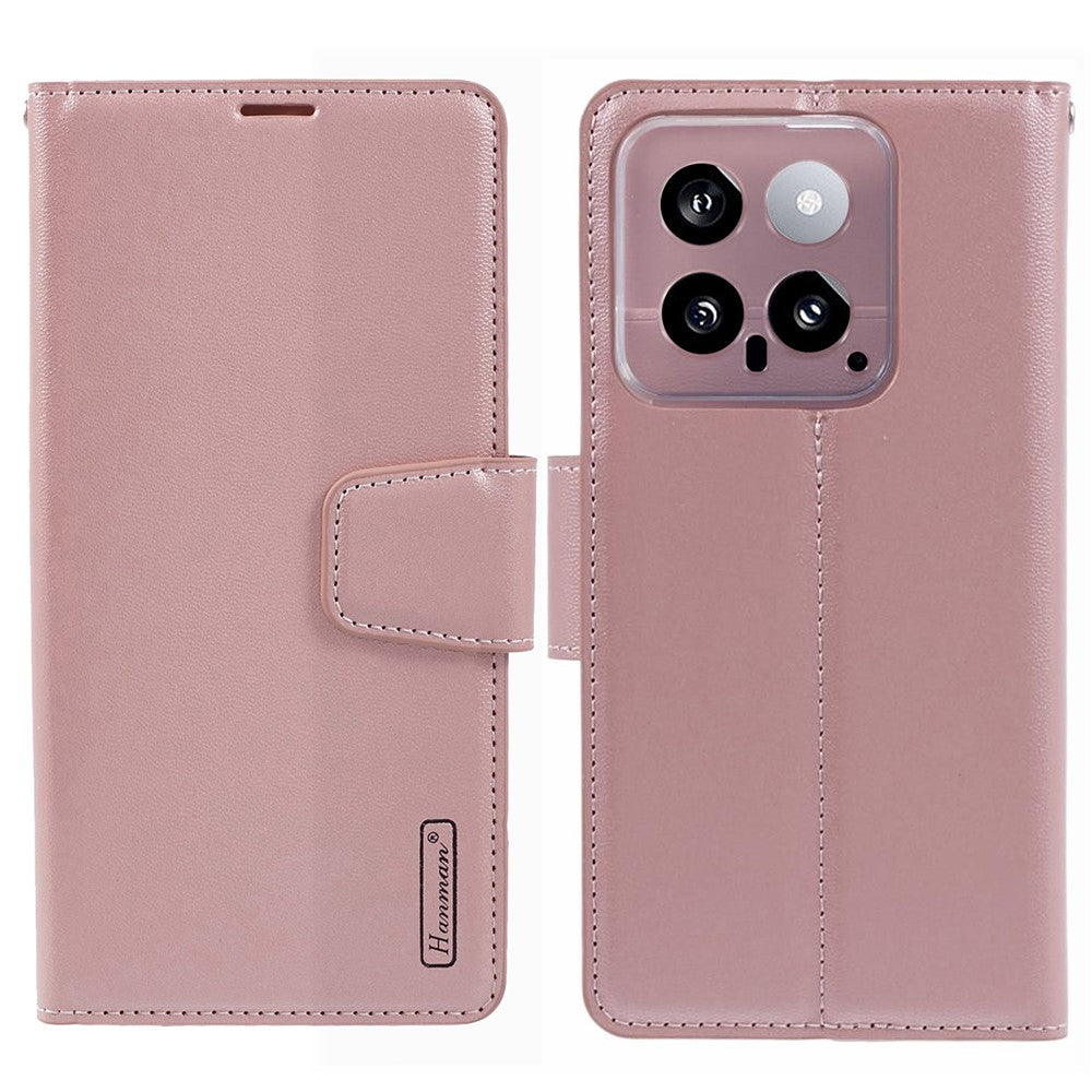 HANMAN Mill Series mobilskal för Xiaomi 14 Plånboksfodral PU-läder Stativfodral