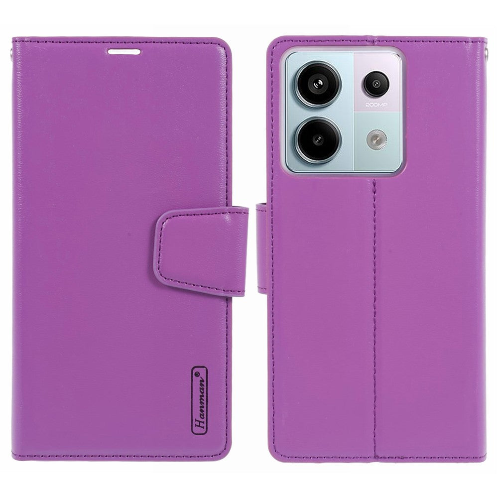HANMAN Mill Series for Xiaomi Redmi Note 13 Pro 5G / Poco X6 5G Case PU Leather Phone Cover Wallet