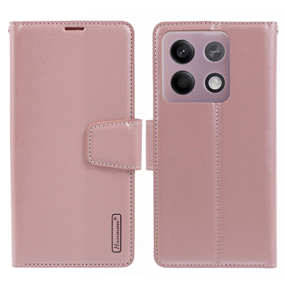 HANMAN Mill Series mobilskal för Xiaomi Redmi Note 13 5G Fodral PU-läder mobilskal Plånbok