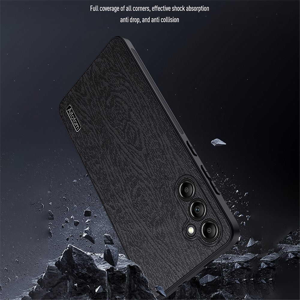 Samsung Galaxy A15 5G Mobilskal Träådring PC+TPU+PU Bakskyddsfodral