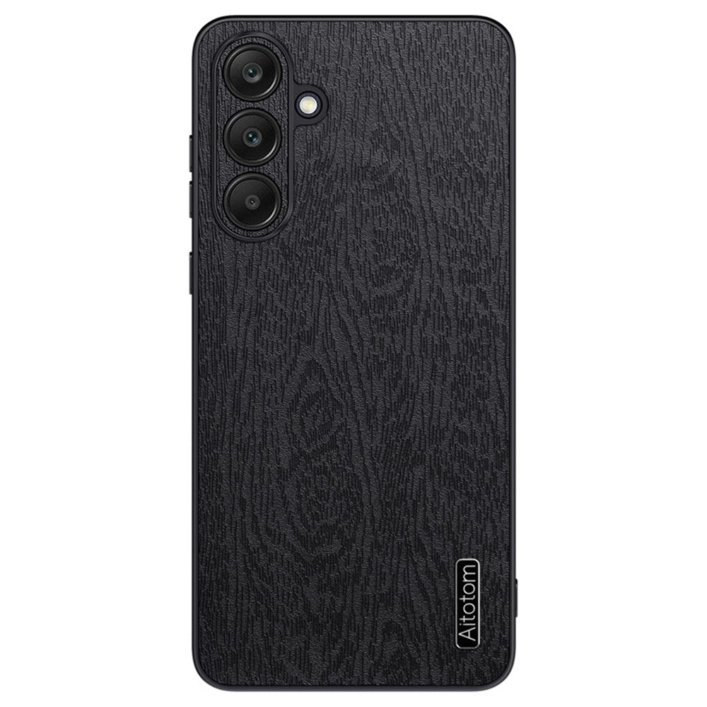 Back Shell for Samsung Galaxy A25 5G (Global) (161.0 x 76.5 x 8.3mm) Cover Wood Grain PU+PC+TPU Cell Phone Case