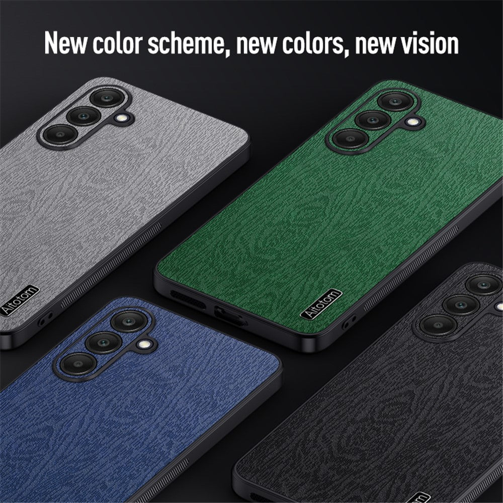 Back Shell for Samsung Galaxy A25 5G (Global) (161.0 x 76.5 x 8.3mm) Cover Wood Grain PU+PC+TPU Cell Phone Case