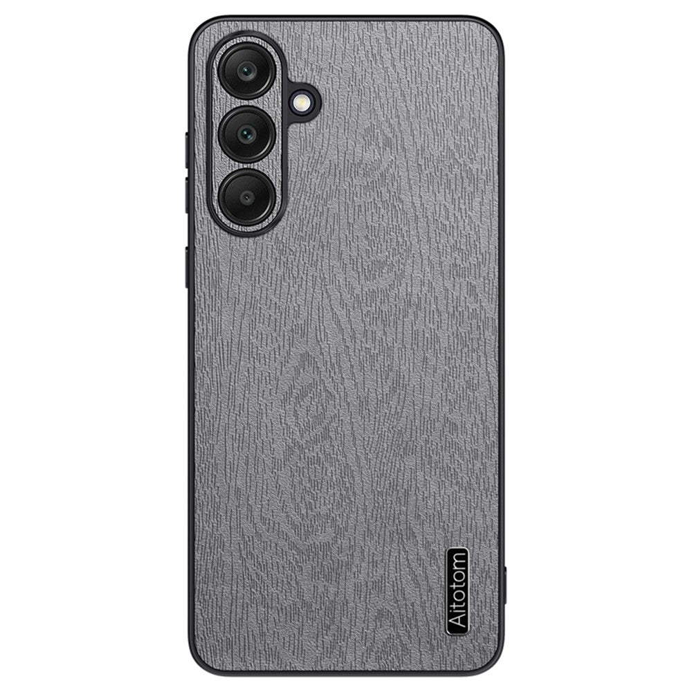 Back Shell for Samsung Galaxy A25 5G (Global) (161.0 x 76.5 x 8.3mm) Cover Wood Grain PU+PC+TPU Cell Phone Case