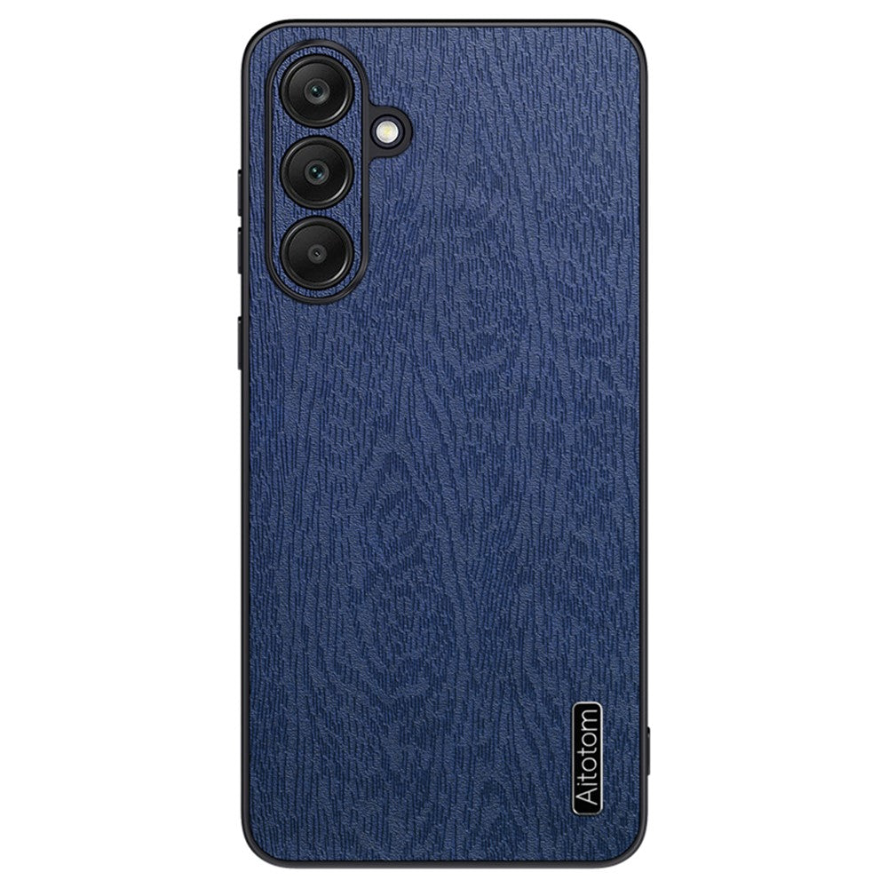 Back Shell for Samsung Galaxy A25 5G (Global) (161.0 x 76.5 x 8.3mm) Cover Wood Grain PU+PC+TPU Cell Phone Case