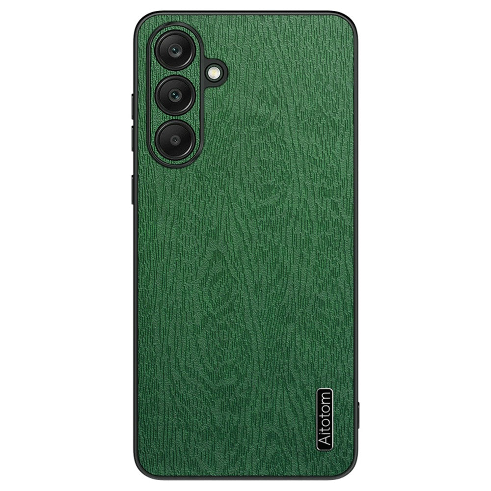 Back Shell for Samsung Galaxy A25 5G (Global) (161.0 x 76.5 x 8.3mm) Cover Wood Grain PU+PC+TPU Cell Phone Case
