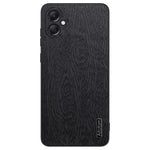 Til Samsung Galaxy A05 4G Mobiltelefonbagcover i PU-læder med træstruktur og PC+TPU