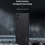 Til Samsung Galaxy A05 4G Mobiltelefonbagcover i PU-læder med træstruktur og PC+TPU