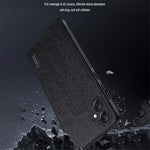Til Samsung Galaxy A05 4G Mobiltelefonbagcover i PU-læder med træstruktur og PC+TPU