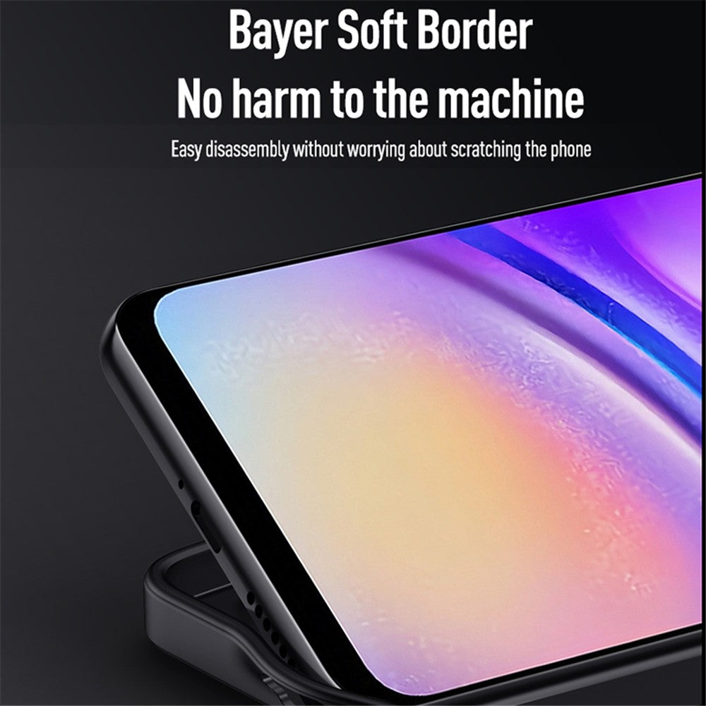 Til Samsung Galaxy A05 4G Mobiltelefonbagcover i PU-læder med træstruktur og PC+TPU