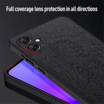 Til Samsung Galaxy A05 4G Mobiltelefonbagcover i PU-læder med træstruktur og PC+TPU